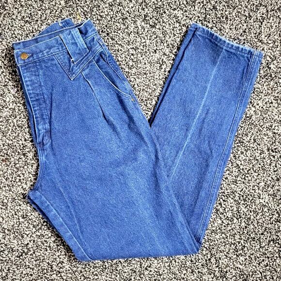 Vintage 80s Wrangler High Rise Bareback Jeans, size 15/16 - Picture 2 of 8